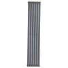 Vertical Column Designer Radiator Oval Flat Panel Single Anthracite 1800 x 355mm- Modern Central Heating Space Saving Radiators - Perfect for Bathrooms, Kitchen, Hallway, Living Room