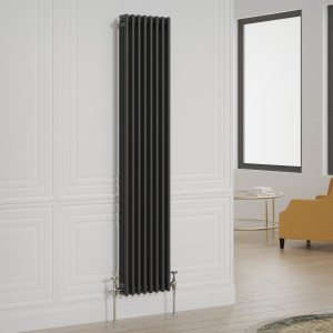 Bern - Black Traditional Vertical Triple Column Radiator - Choice of Size