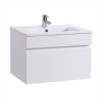 600mm White Wall Hung Vanity Sink Unit Ceramic Basin Bathroom Drawer Storage Furniture