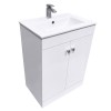 600mm 2 Door Gloss White Wash Basin Cabinet Floor Standing Vanity Sink Unit Bathroom Furniture
