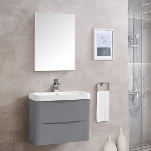 Bathroom Toilet WC Rectangular Wooden Frame Wall-Mounted Mirror 600 x 450mm