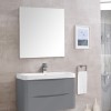 Bathroom Toilet WC Rectangular Wooden Frame Wall-Mounted Mirror 800 x 700mm 