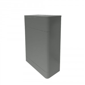 Modern Back To Wall Toilet Concealed Cistern Unit Bathroom Furniture 500mm Gloss Grey