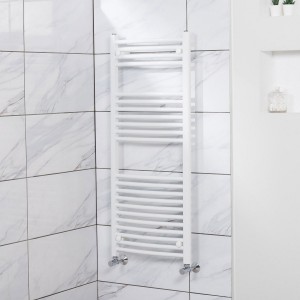 Fjord - White Curved Heated Towel Rail - Choice Of Sizes