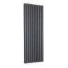 Vertical Column Designer Radiator Oval Flat Panel Double Anthracite 1600 x 591mm - Modern Central Heating Space Saving Radiators - Perfect for Bathrooms, Kitchen, Hallway, Living Room