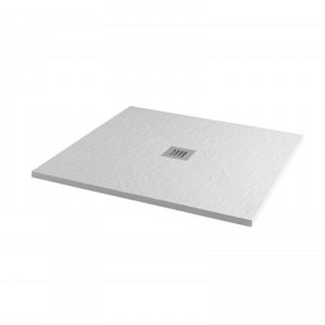 Aquariss - Ice White Slate Effect Square Shower Tray - 800 x 800mm