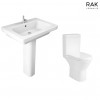 RAK-Resort Maxi Close Coupled Open Back Rimless Toilet & 650mm Basin Cloakroom Suite