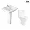 RAK-Resort Mini Close Coupled Open Back Rimless Toilet & 550mm Basin Cloakroom Suite