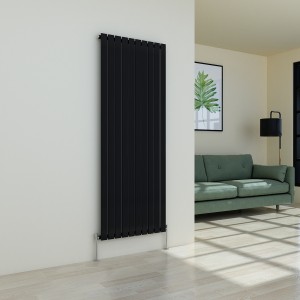 Karlstad 1800 x 682mm Black Single Flat Panel Vertical Radiator 