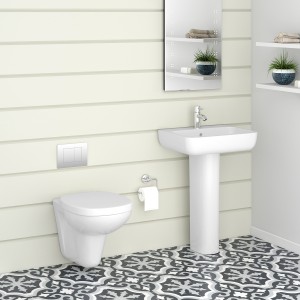 Ancona Wall Hung Toilet & Basin Cloakroom Suite