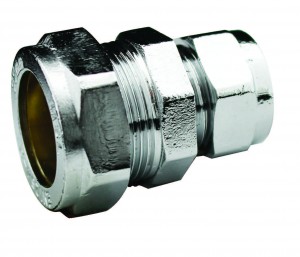 Chrome Compression 22mm X 15mm Reducing Coupling