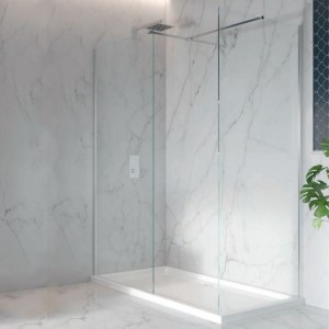 Imperio - 1000 x 2000mm Double Wetroom Shower Screen & Deflector Panel - 8mm Glass