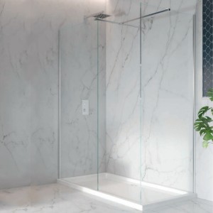 Imperio - 1100 x 2000mm Double Wetroom Shower Screen & Deflector Panel - 8mm Glass