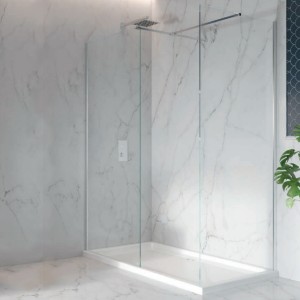 Imperio - 600 x 2000mm Double Wetroom Shower Screen & Deflector Panel - 8mm Glass
