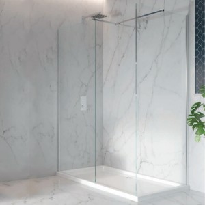 Imperio - 760 x 2000mm Double Wetroom Shower Screen & Deflector Panel - 8mm Glass