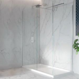 Imperio - 800 x 2000mm Double Wetroom Shower Screen & Deflector Panel - 8mm Glass
