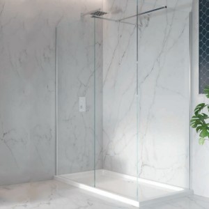 Imperio - 900 x 2000mm Double Wetroom Shower Screen & Deflector Panel - 8mm Glass