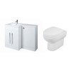 Calm White Left Hand Combination Vanity Unit Basin L Shape with Back to Wall Lima Toilet & Soft Close Seat & Concealed Cistern - 1100mm 