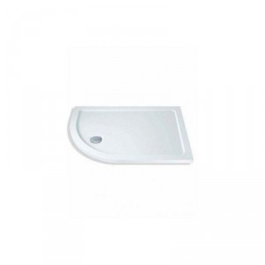 Shower Tray 1000 x 800 mm ABS Stone 550 Radius Right Hand Offset Quad White Sparkle