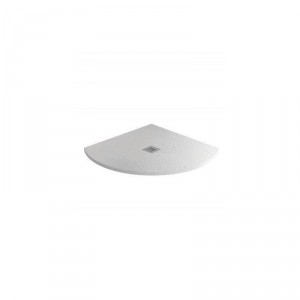 Aquariss - Ice White Slate Effect Quadrant Shower Tray - 800 x 800mm - Includes Fast Flow Grill Waste