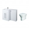 Calm White Left Hand Combination Vanity Unit with Rak-Resort Toilet - 1100mm 