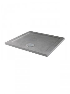 Shower Tray 760 x 760mm ABS Stone Flat Top Square Grey Sparkle